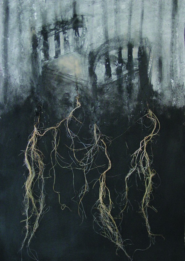 "Sobre el abismo", 2001. 100 x 70 cm.